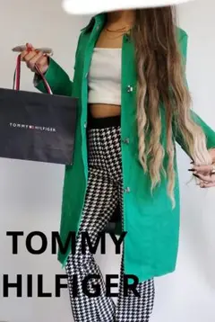 ⬛️A6537★TOMMY HILFIGER★激かわグリーンロングコート