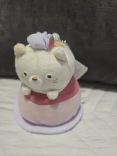 すみっコぐらし ボールチェーン付き プリンのクリームになりきり ぬいぐるみ ねこ