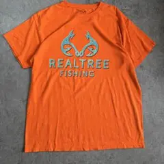 Realtree Fishing ロゴTシャツ オレンジ Lサイズ