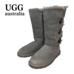 美品✨UGG ムートンブーツ ロング ベイリーボタン トリプレット グレー