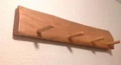 木製シンプル壁掛けフック 4連
