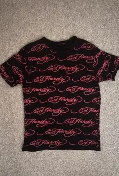 Ed Hardy ロゴ Tシャツ ブラック/ピンク