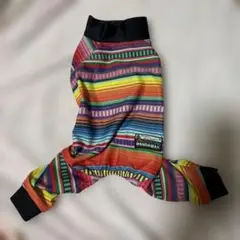 WANDAWAY カラフルボーダーつるつるロンパースL