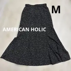 アメリカンホリック フレアスカート ブラック系 ゴムウエストM