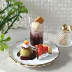 ミニチュア スイーツセット レトロプリン ミニチュアフード