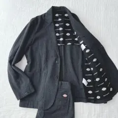 【美品】ディッキーズ　バッグナンバー　コラボ　セットアップ　スーツ　裏地ロゴ