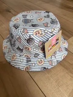 新品　アンパンマン　帽子　バケットハット　50cm ブルー　キッズコレクション