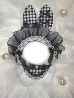 ⟡ ちびぐるみ うさぎ 着ぐるみ ぬい服 白×黒 ︎︎⟡