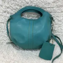 【Dakota】ターコイズブルー本革ショルダーバッグ2way