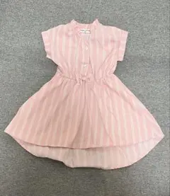 All Friends 半袖ワンピース 90cm ピンク ストライプ　SALE