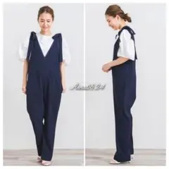 【美品】 yori トリアセリボンサロペット リボン サロペット ワンピース