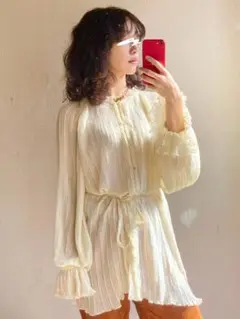 vintage drape White blouse tunic ✴︎