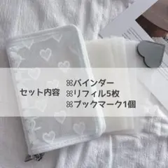 ハート柄メッシュバインダー　ファイル　システム手帳　セービングチャレンジ