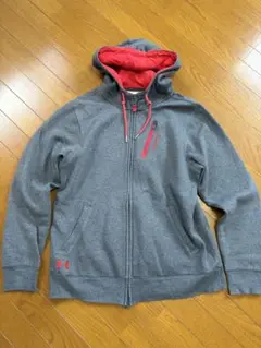 Under Armour グレー/レッド フルジップパーカー