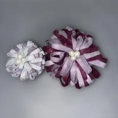 フェルトのお花デザインブローチ 2点セット