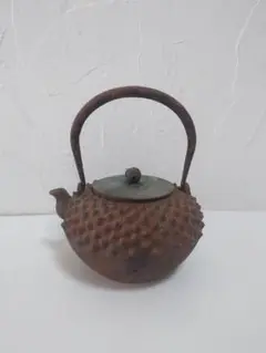 龍文堂造 鬼あられ 霰 銅蓋 鉄瓶 急須 煎茶道具 茶道具 茶器 茶釜