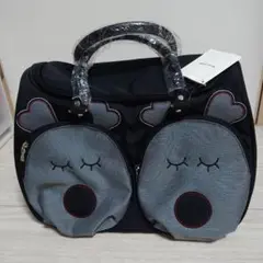新品 ミエコウエサコ ショルダー付きボストンバッグ グレー✕ブラック
