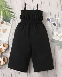 ブラック スリーブレス オーバーオール　18m-24m