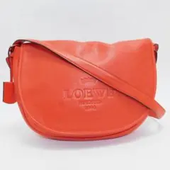 LOEWEロエベ ヘリテージサッチェル ショルダーバッグ レザー オレンジ正規品