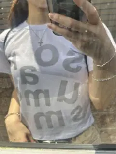 anood ホワイト グラフィックプリント Tシャツ Mサイズ