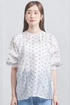 値下げ【美品】 UNITED ARROWS ハシゴ カットジャカード ブラウス