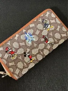 COACH コーチ 長財布 ディズニー ミッキー シグネチャー 刺繍