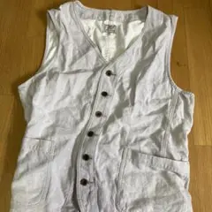 GREEN LABEL RELAXING リネン混紡ベスト M