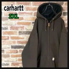 《人気》carhartt カーハート　フルジップパーカー　ブラウン　3L