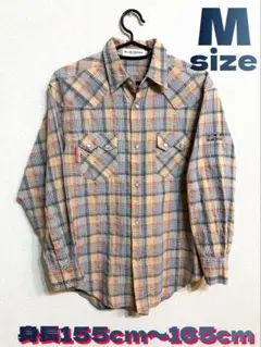 ほぼ新品　90s 長袖ボタンシャツ　ブルークロス　レア品　Mサイズ　ユニセックス