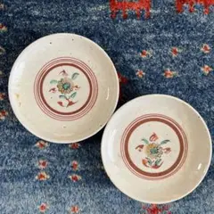 【新品未使用】砥部焼中田窯色絵4寸皿２枚