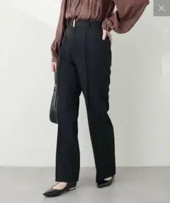 osonoハイウエスト美フレアパンツ natural couture ブラック