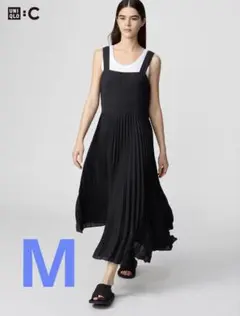 【ユニクロC】プリーツストラップワンピース Mサイズ