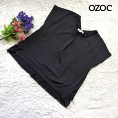 OZOC【Vネック】ブラックノースリーブM