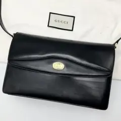 【美品】GUCCI ショルダーバッグ 2way インターロッキング ブラック 黒