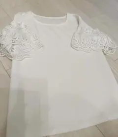 2025購入　大人上品パールレースフリルドットお洋服２枚セット