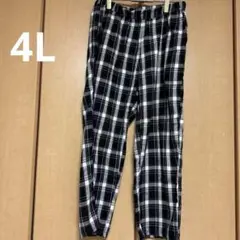 レディース メンズ チェックパンツ 4L 大きいサイズ