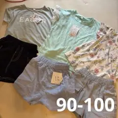タグ付き新品6点セット　女の子　Tシャツとショートパンツセット　80-100