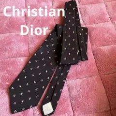 ChristianDior クリスチャンディオール　ドット柄　ブラウン　ネクタイ