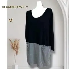 SLUMBERPARTY長袖ドルマンスリーブチュニック　ワンピース　バイカラー