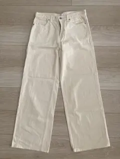UNIQLO デニムワイドパンツ アイボリー