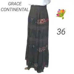 ♥【GRACECONTINENTAL】【希少品】 花柄の刺繍 エレガント M