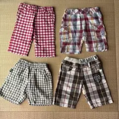 チェックハーフパンツ　100 4枚セット　保育園
