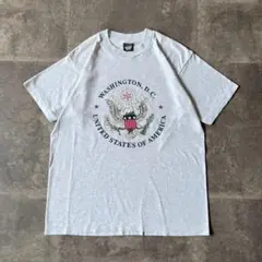 90s BESTタグ USA製 Tシャツ プリントロゴ L グレー A295