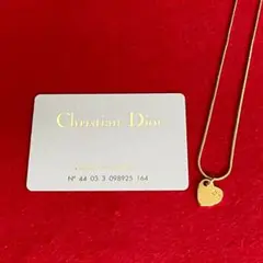 未使用保管品 クリスチャンディオール CD ハートモチーフ ネックレス ゴールド