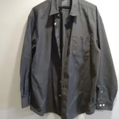 ダークグレー XL 長袖無地シャツ　無印良品