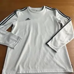 adidas ホワイト 長袖カットソー ストライプ