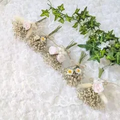 ドライフラワー♡ガーランド♡バラとかすみ草【213】