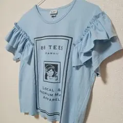 古着リメイクTシャツ　水色