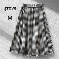 グローブ ロングフレアスカート ロングスカート Mサイズ チェック柄