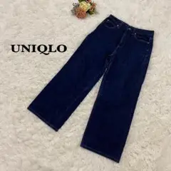 【ユニクロ】UNIQLO インディゴブルー　ワイド　デニム　Mサイズ　ゆったり